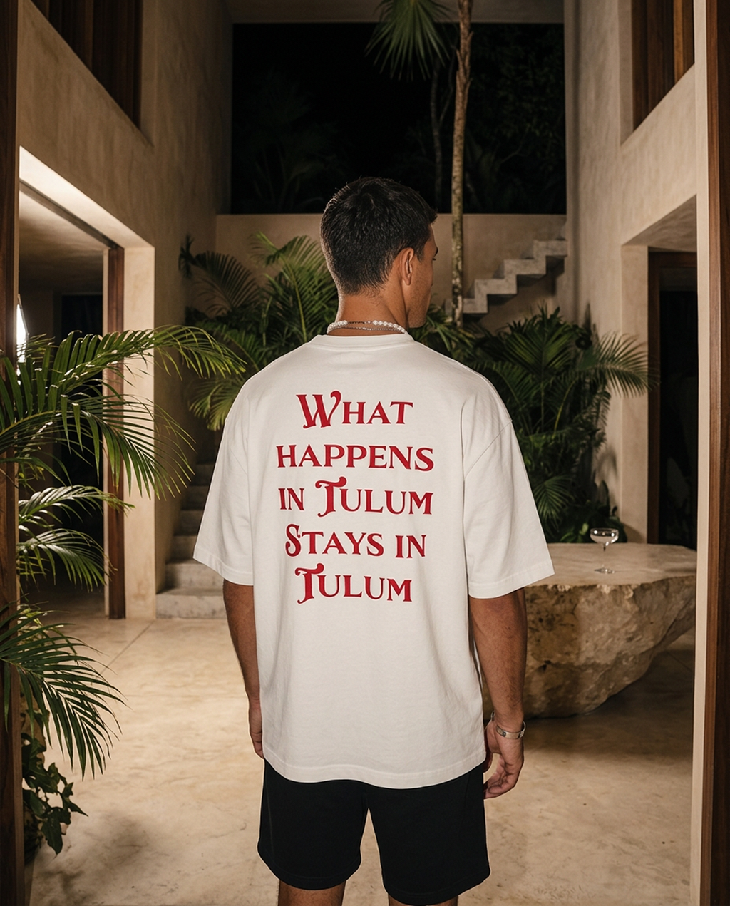 What Happens In Tulum - Tee - white/red