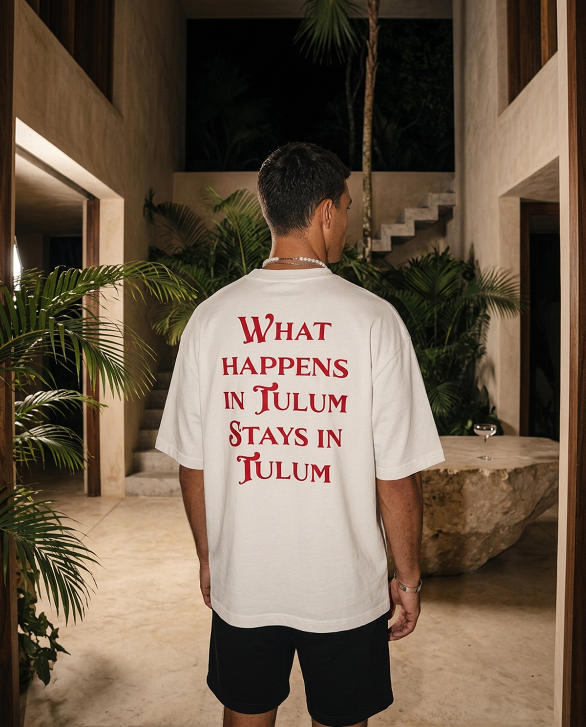 What Happens In Tulum - Tee - white/red