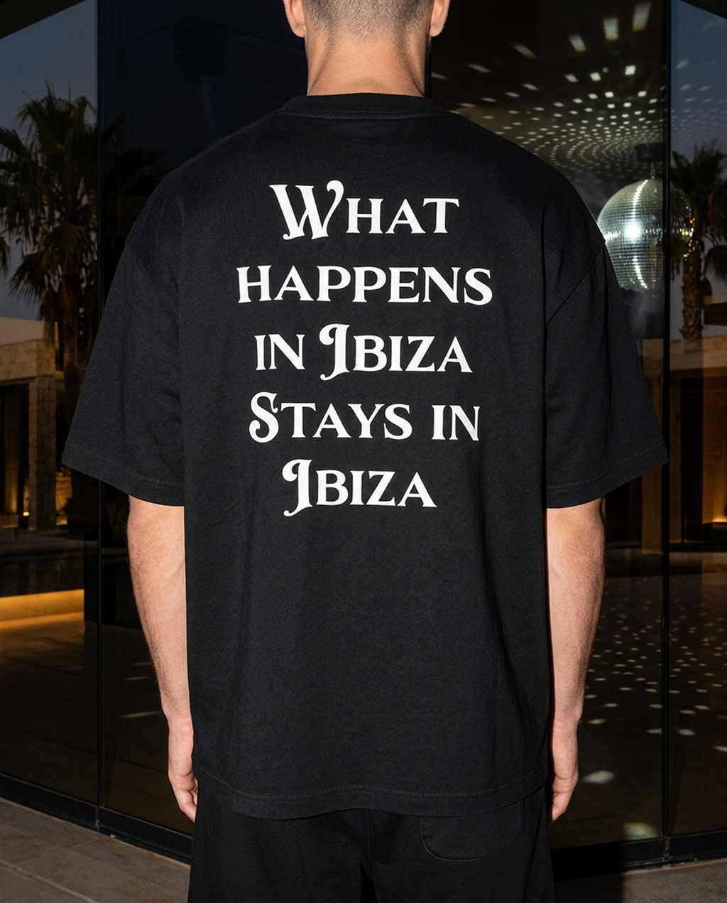 What Happens In Ibiza - Tee - black/white