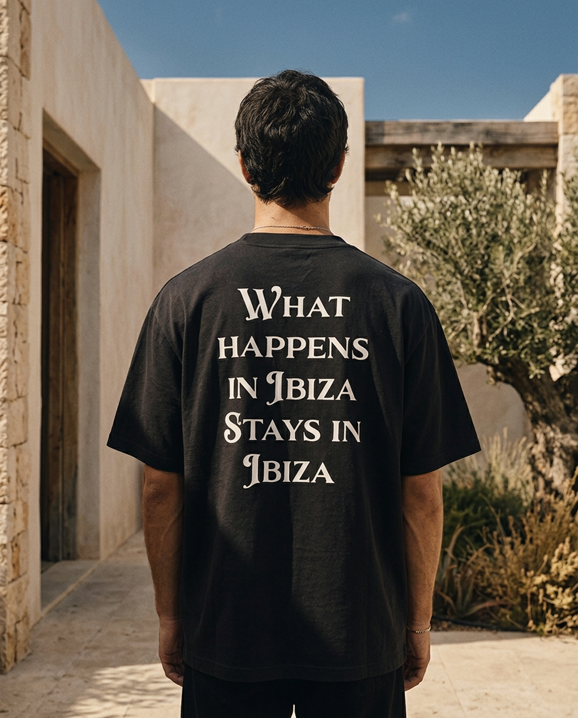 What Happens In Ibiza - Tee - black/white