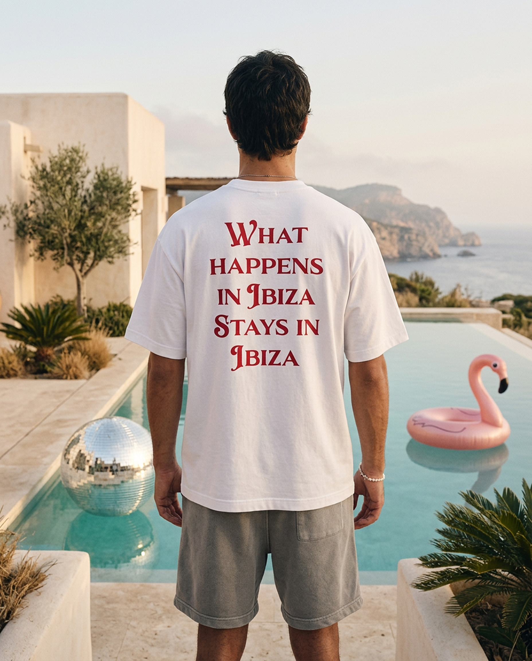 What Happens In Ibiza - Tee - white/red