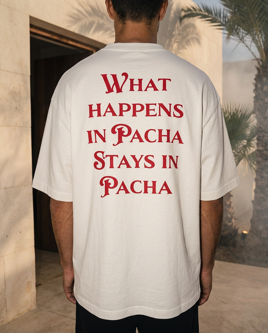 What Happens In Pacha - Tee - white/red