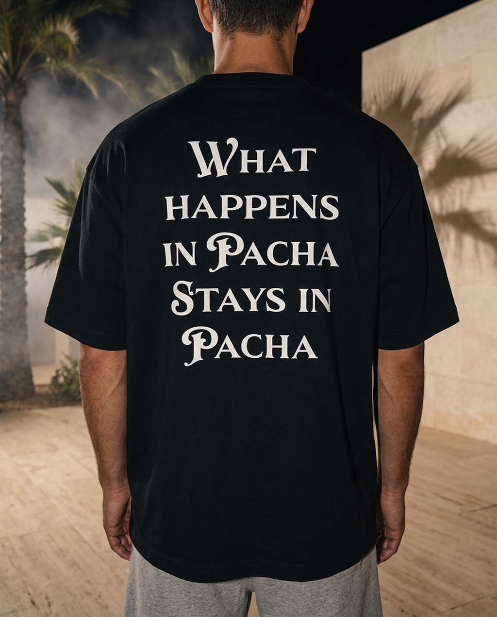 What Happens In Pacha - Tee - black/white