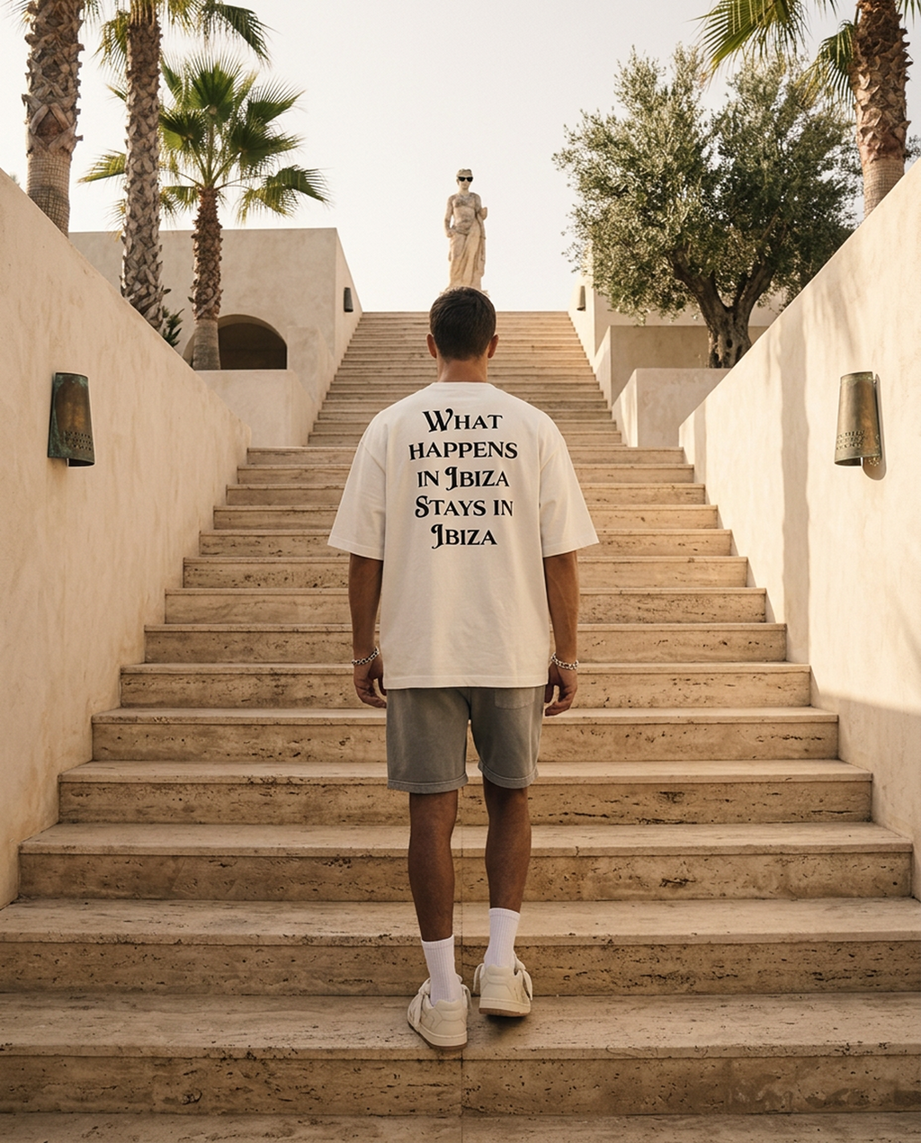 What Happens In Ibiza - Tee - white/black