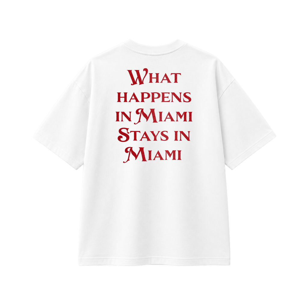 What Happens In Miami - Tee- white/red